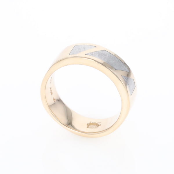 Meteorite Ring, 3 Section Inlaid Design