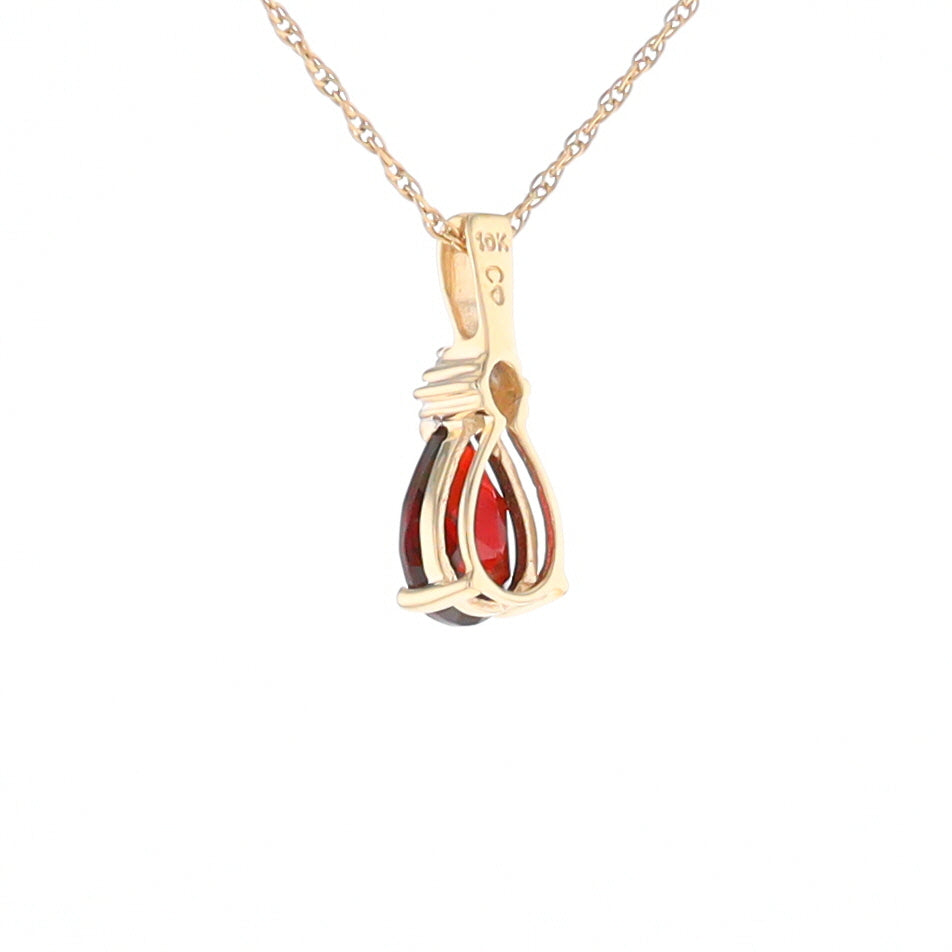 Pear Checkered Garnet Pendant