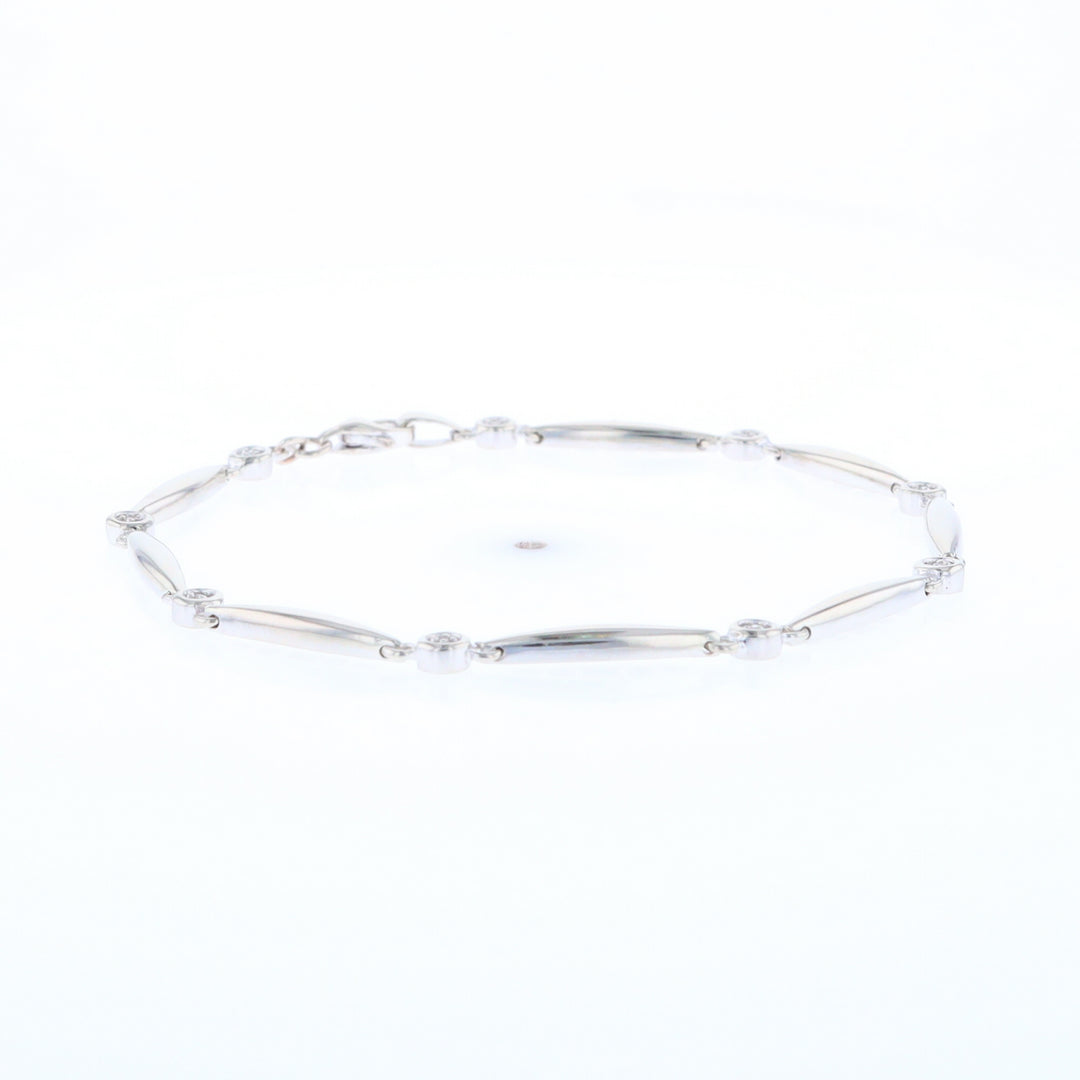 Elongated Link Diamond Bracelet