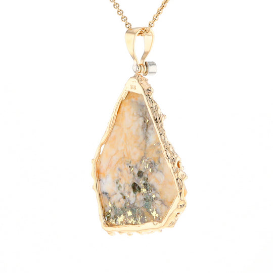 Gold Quartz Freeform Pendant (G3)