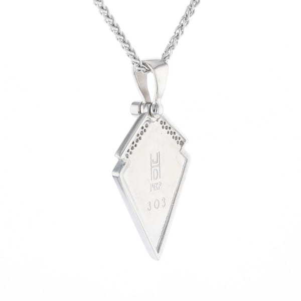 Pietersite Kite Shaped Inlaid Pendant with 0.19ctw Diamonds