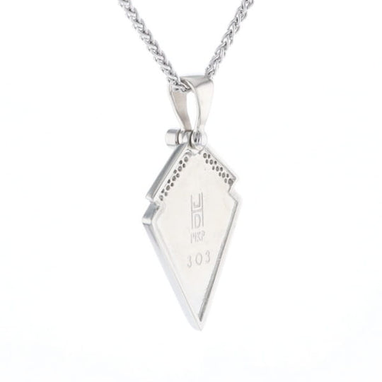 Pietersite Kite Shaped Inlaid Pendant with 0.19ctw Diamonds