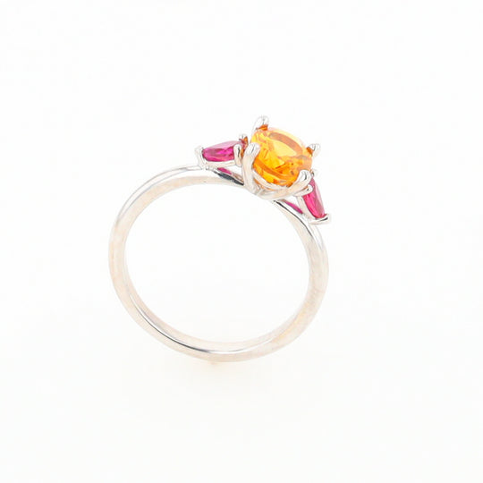 Fall Season Citrine and Ruby Ring