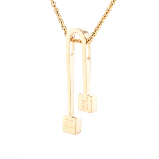 Gold Quartz 2 Square Curved Bar Pendant