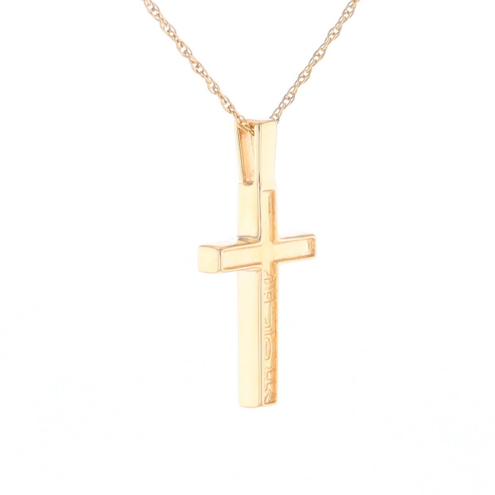 Three Section Gold Quartz Cross - G2