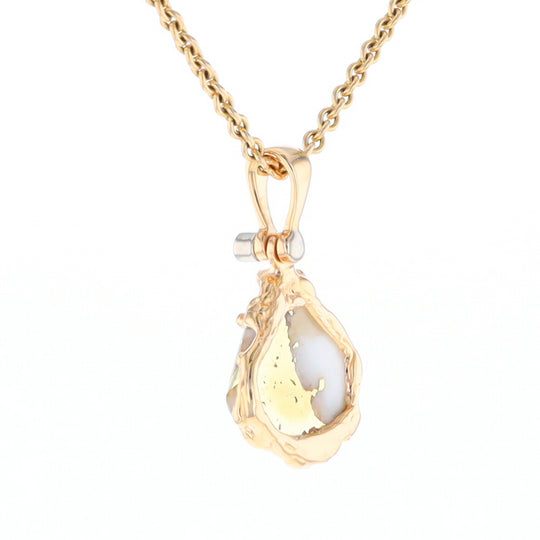 Gold Quartz Freeform Pendant