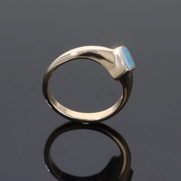 Opal Rings Diamond Shape Inlaid Design