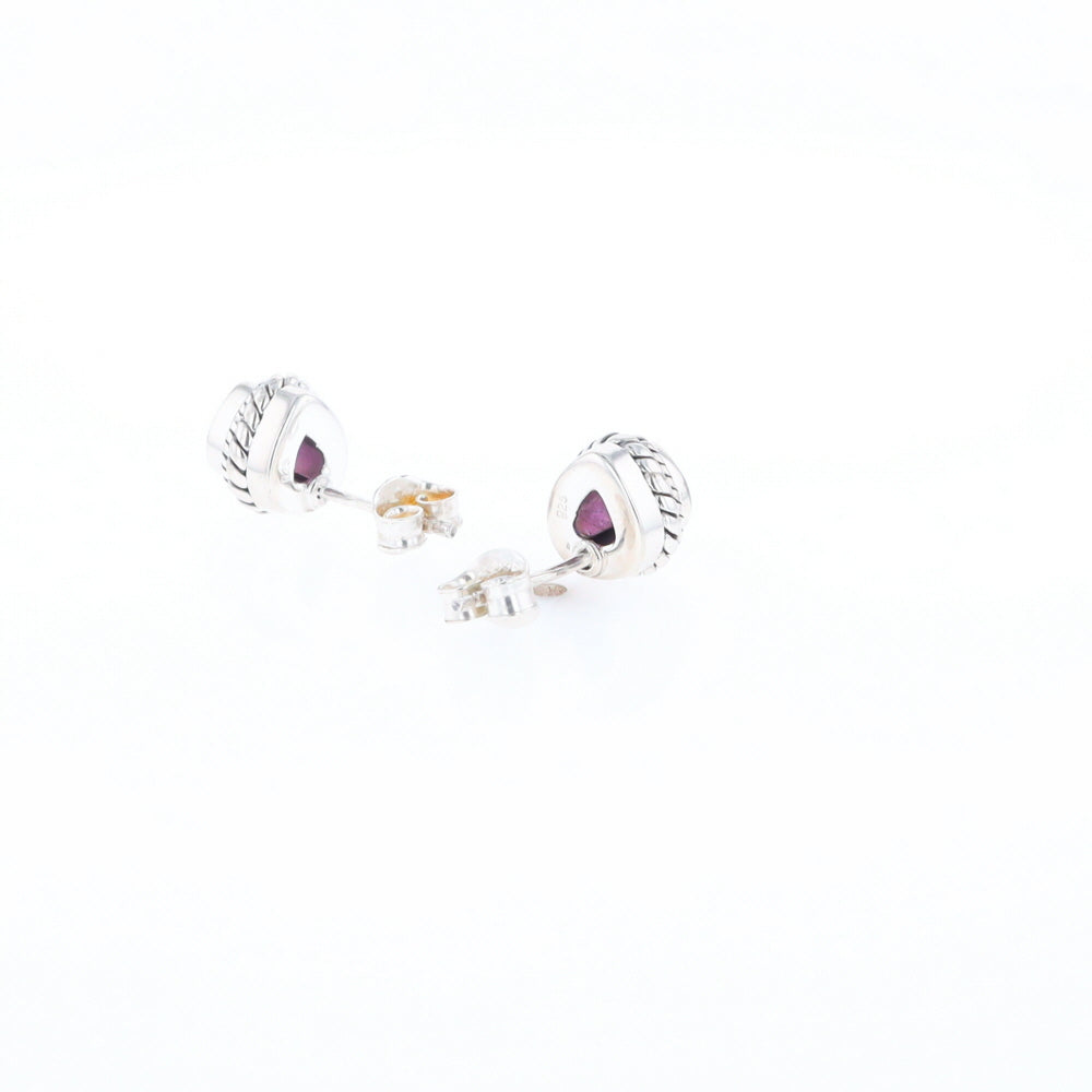 Native Amethyst Pear Stud Earrings