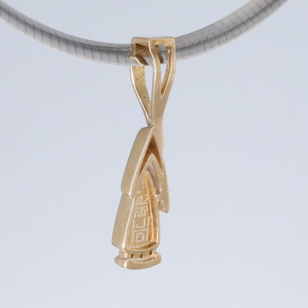 Opal Pendant Triangle Inlaid Design with .06ctw Round Diamonds