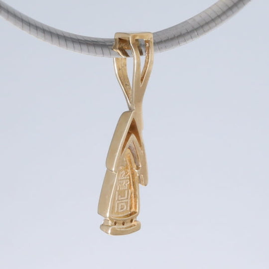 Opal Pendant Triangle Inlaid Design with .06ctw Round Diamonds