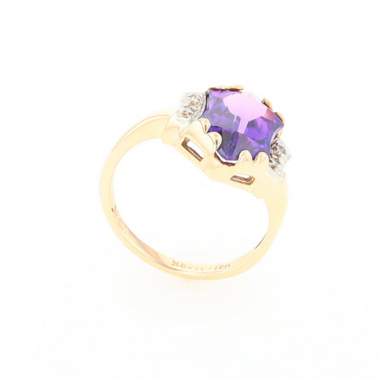 Vintage Hexagon Sapphire Ring