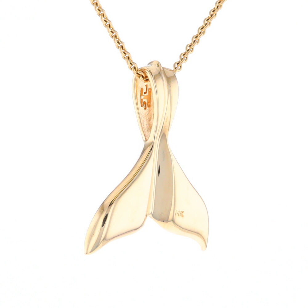 Whale Tail Necklaces Natural Gold Quartz and Nuggets Inlaid Pendant