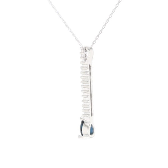 Pear Blue Sapphire Drop Pendant