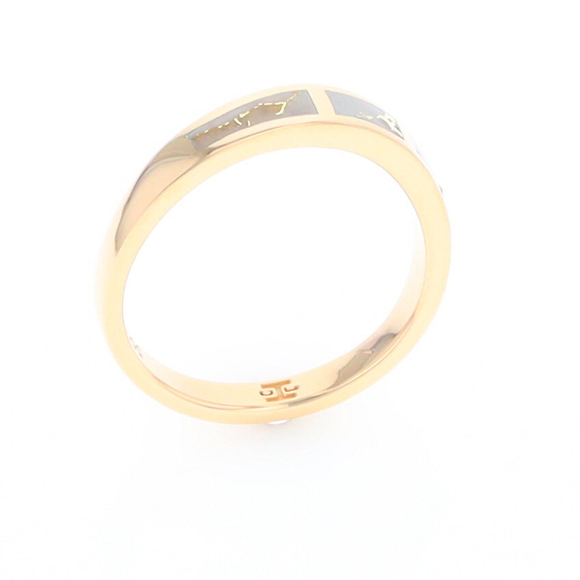3 Section Gold Quartz Ring Lady’s Anniversary Band