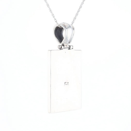 Onyx & Mother of Pearl Checkered Pendant