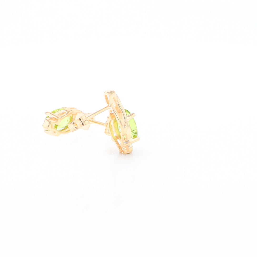 Peridot Ribbon Stud Earrings