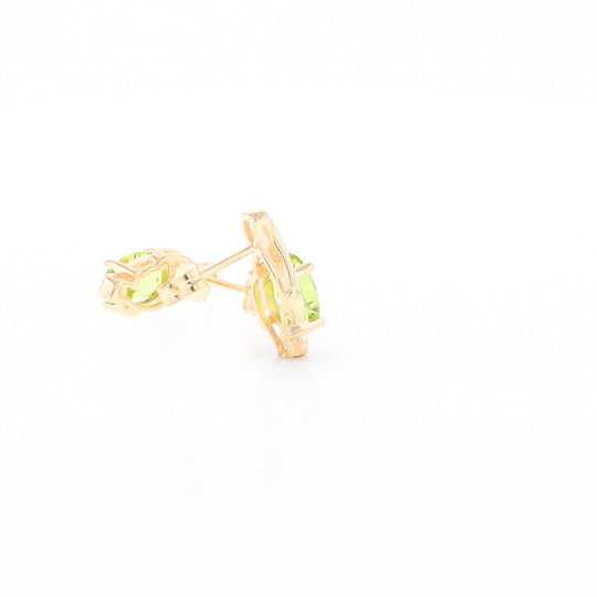 Peridot Ribbon Stud Earrings