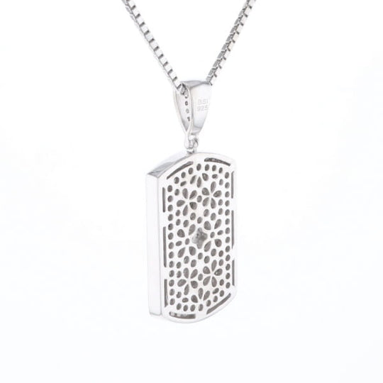 Cubic Zirconia Dog Tag Necklace