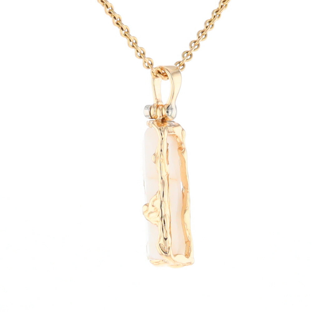 Gold Quartz Freeform Pendant - G1