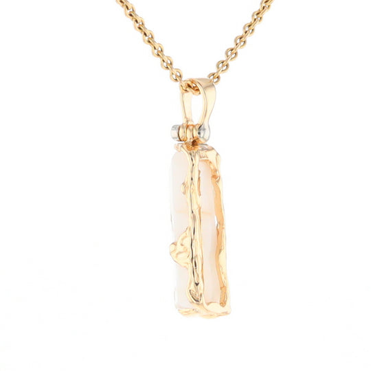 Gold Quartz Freeform Pendant - G1