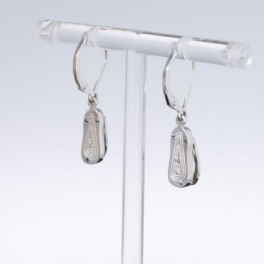 Opal Earrings Sandal Inlaid Design Lever Backs