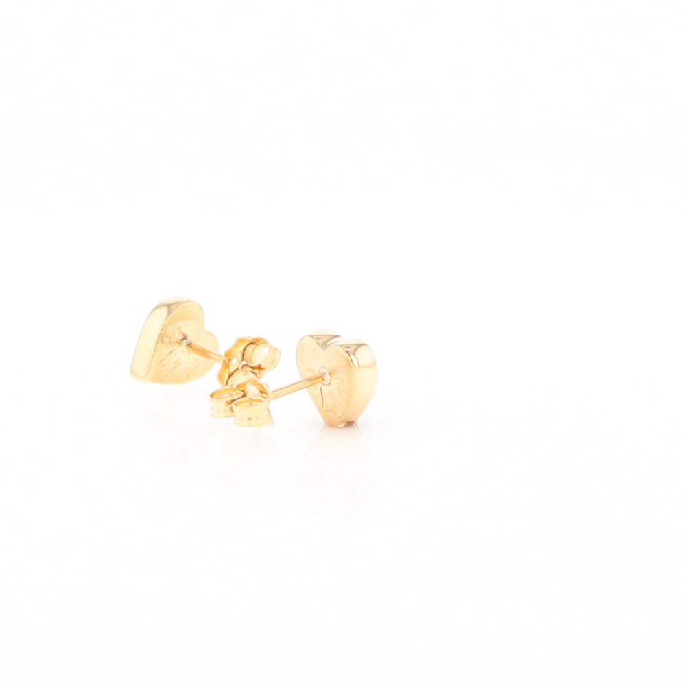 Gold Quartz Heart Stud Earrings - G2