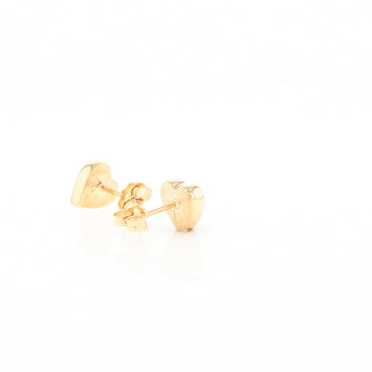 Gold Quartz Heart Stud Earrings - G2