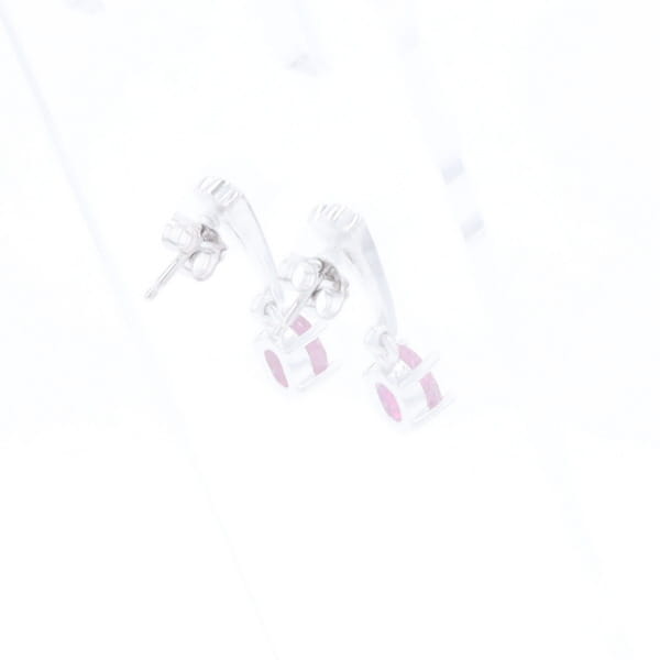 Oval Ruby Dangle Earrings