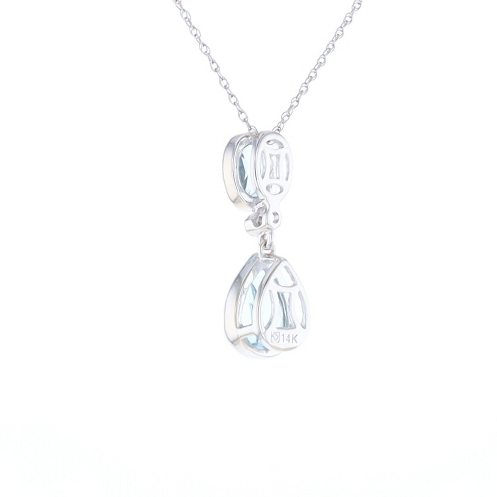 Oval and Pear-Shaped Aquamarine Pendant