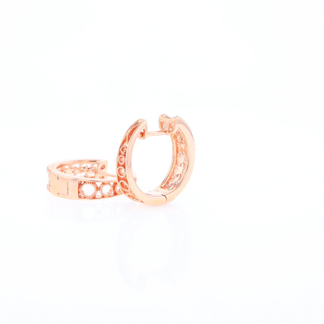 Rose Gold Diamond Hoop Earrings