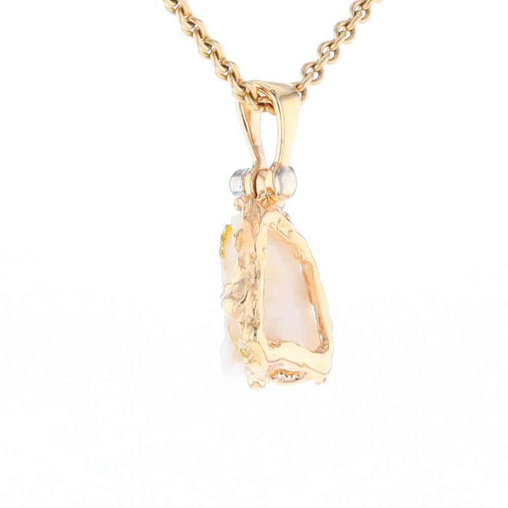 Rough Gold Quartz Freeform Pendant