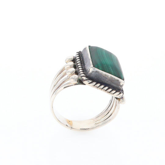 Native Rectangle Malachite Ring