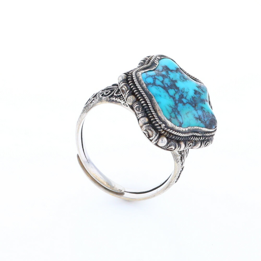 Adjustable Star Shaped Turquoise Ring