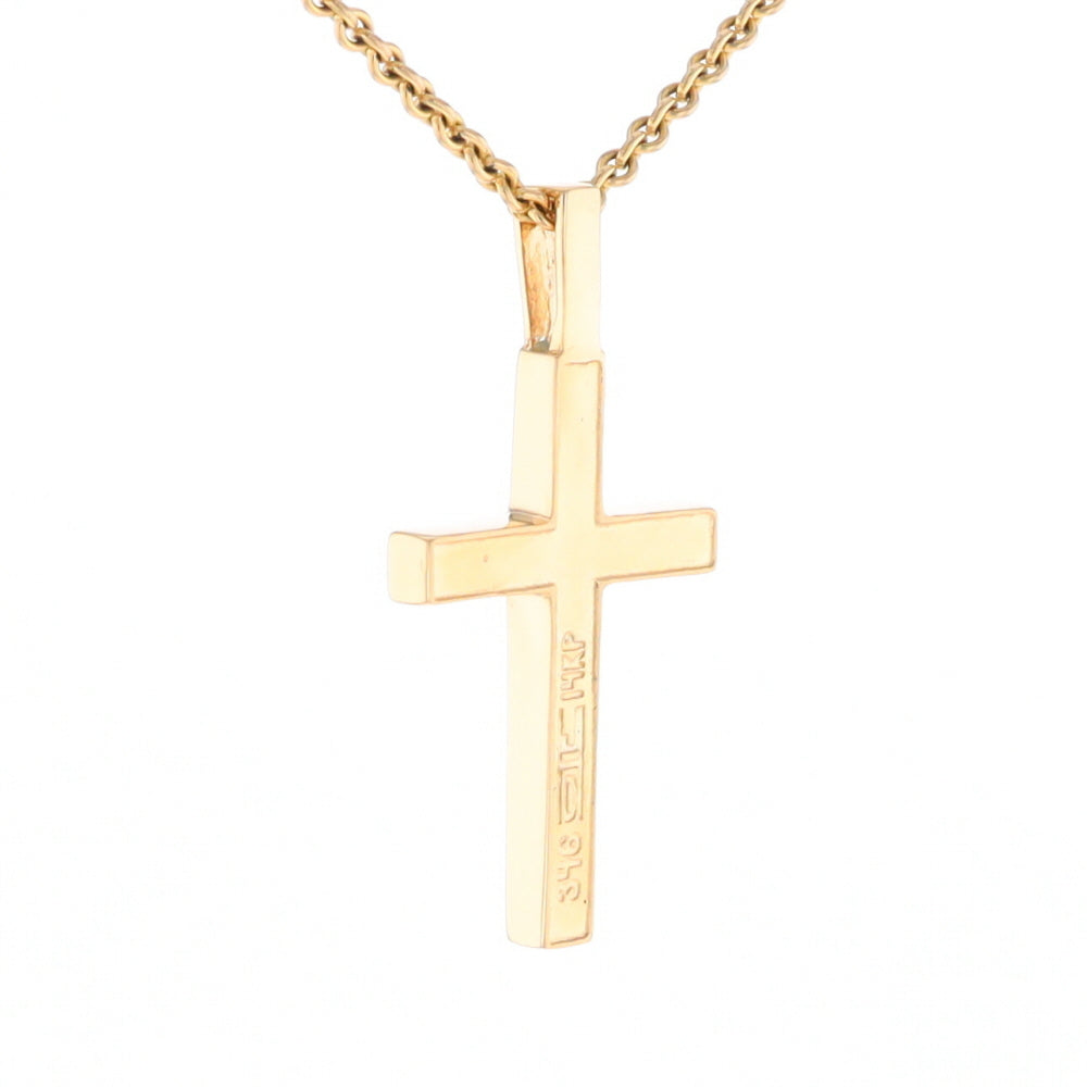 Gold Quartz Pendant 4 Section Inlaid Cross Pendant