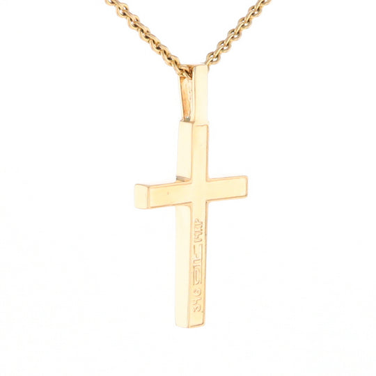 Gold Quartz Pendant 4 Section Inlaid Cross Pendant