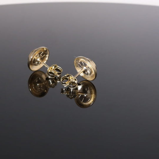 Opal Earrings Round Inlaid Design Studs