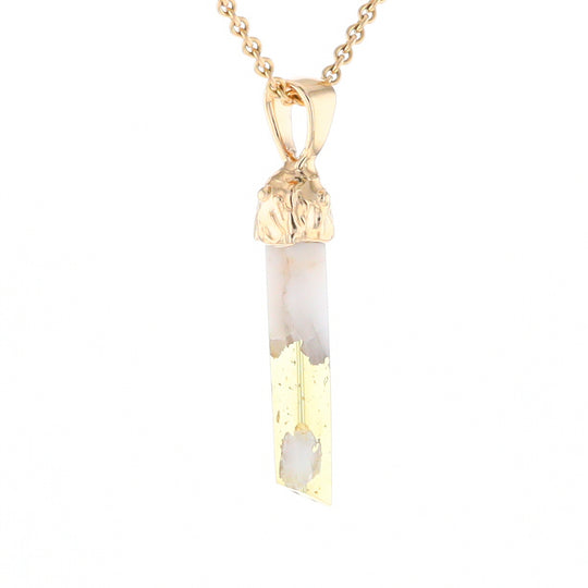 Gold Quartz Free Form Pendant