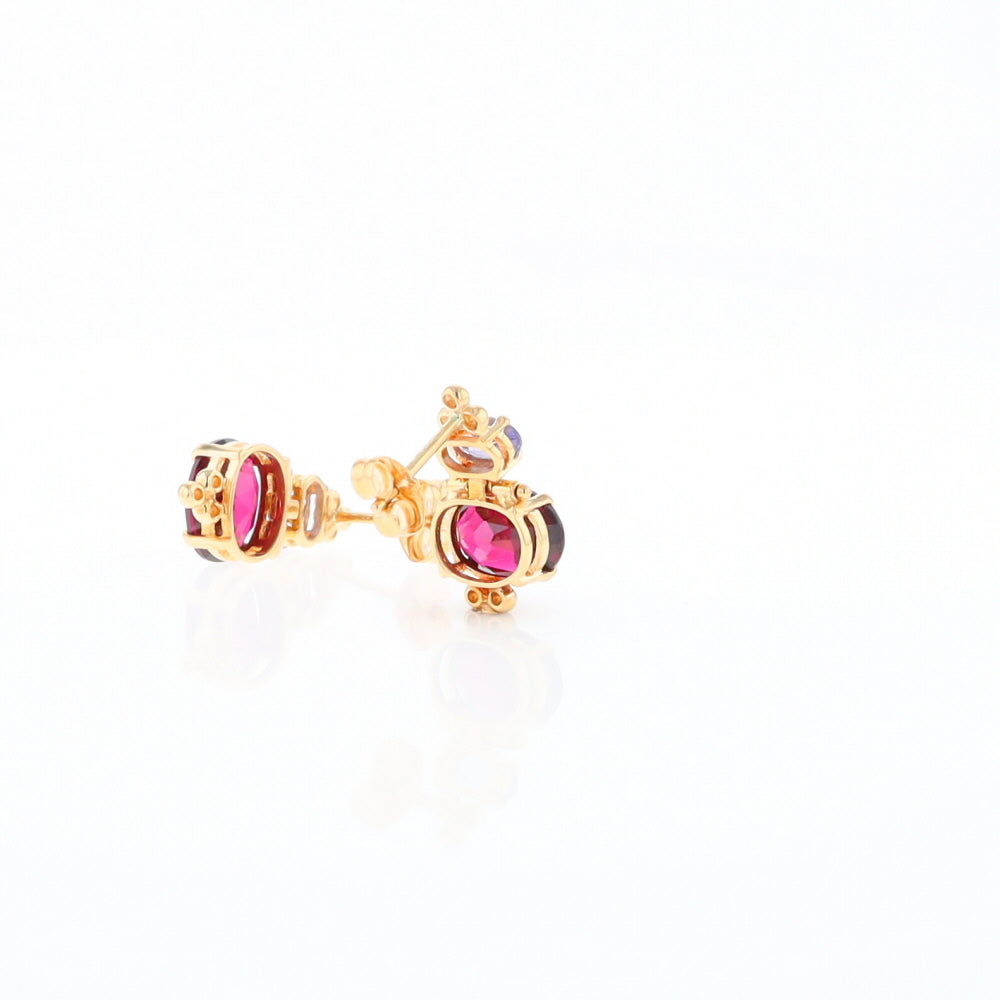 Garnet & Amethyst Dangle Earrings