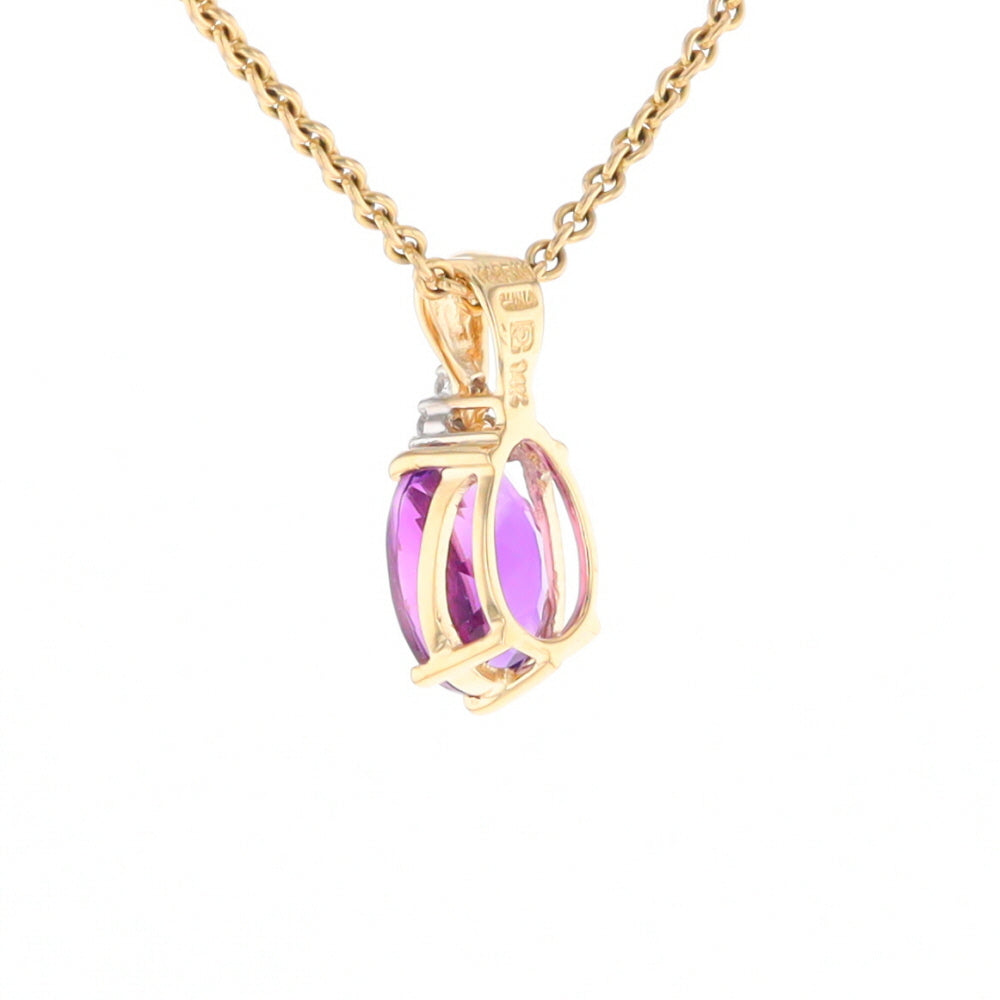 Oval Amethyst Diamond Pendant