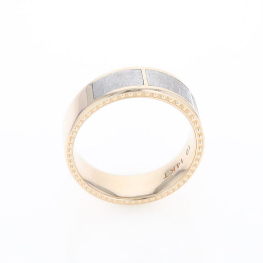 3 Section Men's Meteorite  Milgrain Topped Ring