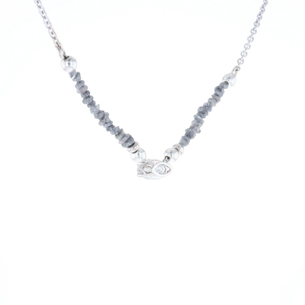 Marquise Diamond Necklace with Rough Diamond Beads