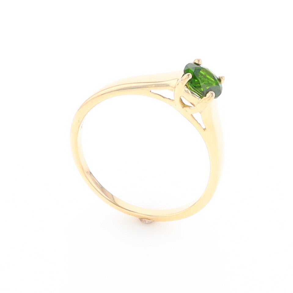 Chrome Diopside Solitaire Ring