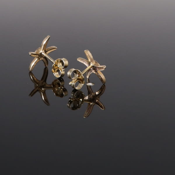 Opal Earrings Inlaid Realistic Star Fish Design Studs