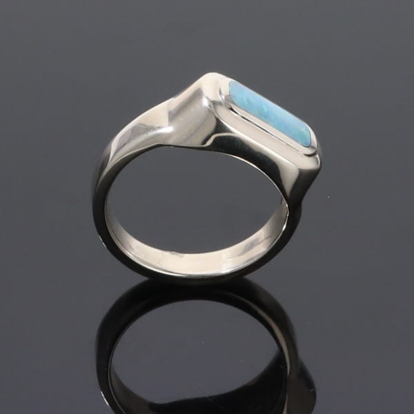 Opal Rings Rectangle Inlaid Design Lady's Ring