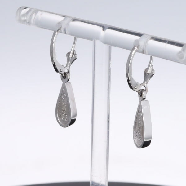 Opal Earrings Tear Drop Inlaid Design Lever Backs