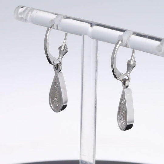 Opal Earrings Tear Drop Inlaid Design Lever Backs