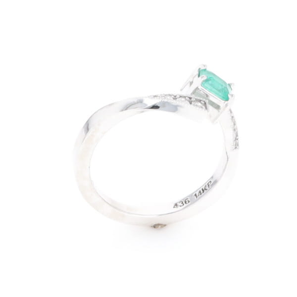 Emerald Twist Ring with Diamond Accents