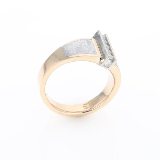 Meteorite Ring Double Sided Inlaid Design with .23ctw Diamonds