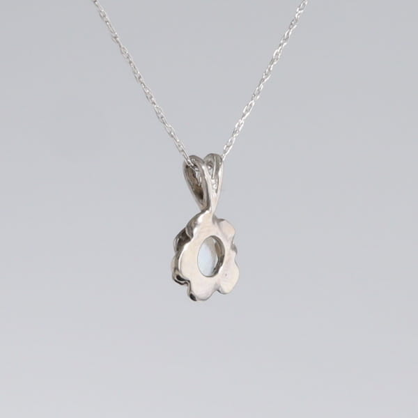 White Opal Flower Pendant