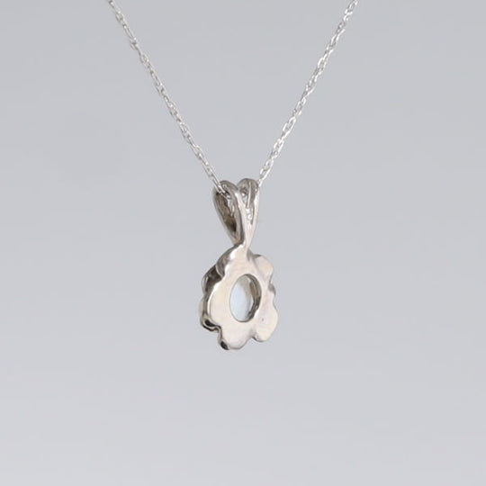 White Opal Flower Pendant
